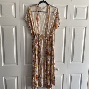 3rd + Malt Duster Floral Festival‎ Large Lace Bohemian Indie Hippie Duster Slit
